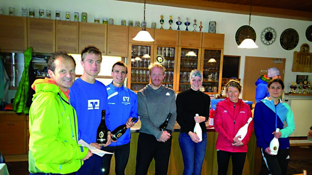 Die Schnellsten des Hauptlaufes: Unser Bild zeigt (v.l.n.r.) Helmut König, Mario Leser, Andreas Beck, Benedikt Owert, Christina