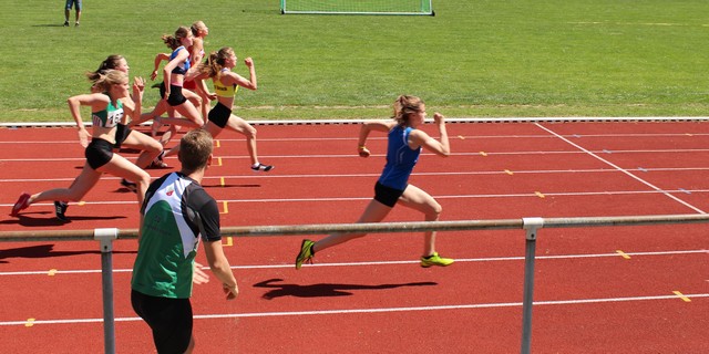 Floriane Freihart zum Sieg auf den 100 Meter