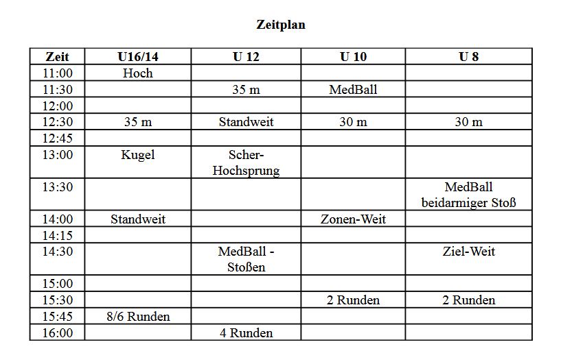 Neuer Zeitplan